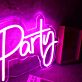 Let's Party LED-Neonschild für Bar und Club
