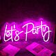 Let's Party LED-Neonschild für Bar und Club