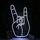 Hand mit Rockgeste LED-Neonschild für Bar Club