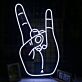 Hand mit Rockgeste LED-Neonschild für Bar Club