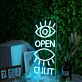 OPEN SHUT LED-Neonschild für Cafe Shop