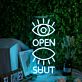 OPEN SHUT LED-Neonschild für Cafe Shop