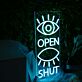 OPEN SHUT LED-Neonschild für Cafe Shop
