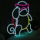 Comic-Schildkröte mit Sonnenbrille LED-Neonschild für Kinderzimmer Gamingraum
