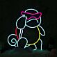 Comic-Schildkröte mit Sonnenbrille LED-Neonschild für Kinderzimmer Gamingraum