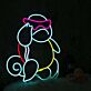 Comic-Schildkröte mit Sonnenbrille LED-Neonschild für Kinderzimmer Gamingraum