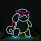 Comic-Schildkröte mit Sonnenbrille LED-Neonschild für Kinderzimmer Gamingraum