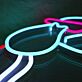 Comic-Schildkröte mit Sonnenbrille LED-Neonschild für Kinderzimmer Gamingraum