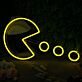 Videospielfigur Pac-Man LED-Neonschild für Gamingzimmer und Wohnzimmer