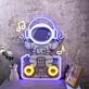 Astronaut mit Kopfhörern und Boombox LED-Neonschild Wohnzimmer Gamingzimmer