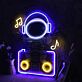 Astronaut mit Kopfhörern und Boombox LED-Neonschild Wohnzimmer Gamingzimmer
