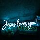 Jesus loves you! LED-Neonschild Kirche Wohnzimmer