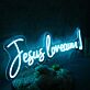 Jesus loves you! LED-Neonschild Kirche Wohnzimmer