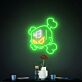 Würfel-Schädel mit gekreuzten Knochen LED Neonschild für Gamingzimmer und Bar
