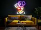 Buntes Skelett LED Neonschild im Cartoon Stil für Wand Dekoration