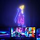 Krieger Figur LED Neonschild mit Schwert im Anime Stil für Gaming Zimmer