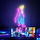 Krieger Figur LED Neonschild mit Schwert im Anime Stil für Gaming Zimmer