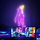 Krieger Figur LED Neonschild mit Schwert im Anime Stil für Gaming Zimmer