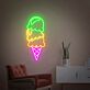 Eiscreme im Hörnchen LED-Neonschild für Café und Wohnzimmer