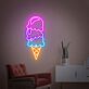 Eiscreme im Hörnchen LED-Neonschild für Café und Wohnzimmer