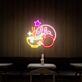 Schüssel mit Nudeln und Figur LED-Neonschild für Restaurant Bar