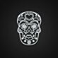 Bunter Totenkopf LED Neonschild im Sugar Skull Stil für Wanddekoration