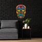 Bunter Totenkopf LED Neonschild im Sugar Skull Stil für Wanddekoration