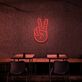 Hand mit Victory Zeichen LED-Neonschild für Cafe Bar