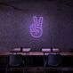 Hand mit Victory Zeichen LED-Neonschild für Cafe Bar