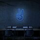 Hand mit Victory Zeichen LED-Neonschild für Cafe Bar