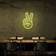 Hand mit Victory Zeichen LED-Neonschild für Cafe Bar