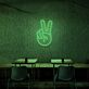 Hand mit Victory Zeichen LED-Neonschild für Cafe Bar