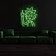 Comicfigur mit erhobenem Mittelfinger LED-Neonschild Wohnzimmer Gamingzimmer