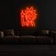 Comicfigur mit erhobenem Mittelfinger LED-Neonschild Wohnzimmer Gamingzimmer