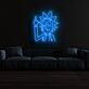 Comicfigur mit erhobenem Mittelfinger LED-Neonschild Wohnzimmer Gamingzimmer