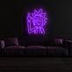 Comicfigur mit erhobenem Mittelfinger LED-Neonschild Wohnzimmer Gamingzimmer