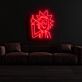 Comicfigur mit erhobenem Mittelfinger LED-Neonschild Wohnzimmer Gamingzimmer
