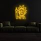 Comicfigur mit erhobenem Mittelfinger LED-Neonschild Wohnzimmer Gamingzimmer