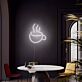 Kaffeetasse mit Dampf LED-Neonschild für Café Küche