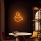 Kaffeetasse mit Dampf LED-Neonschild für Café Küche