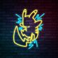 Gelbes Elektro-Maskottchen LED-Neonschild Gaming Kinderzimmer