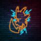 Gelbes Elektro-Maskottchen LED-Neonschild Gaming Kinderzimmer