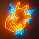 Gelbes Elektro-Maskottchen LED-Neonschild Gaming Kinderzimmer