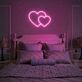 zwei überlappende Herzen LED-Neonschild Schlafzimmer Wohnzimmer