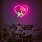 Herz mit Rose LED-Neonschild Wohnzimmer Schlafzimmer