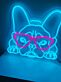 Französische Bulldogge mit Brille LED-Neonschild Wohnzimmer Bar