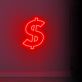Dollarzeichen LED-Neonschild Büro Geschäft