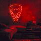 böses Comicgesicht LED-Neonschild für Gamingzimmer und Bar