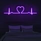 Herz mit EKG-Linie LED-Neonschild Wohnzimmer Schlafzimmer