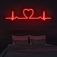 Herz mit EKG-Linie LED-Neonschild Wohnzimmer Schlafzimmer